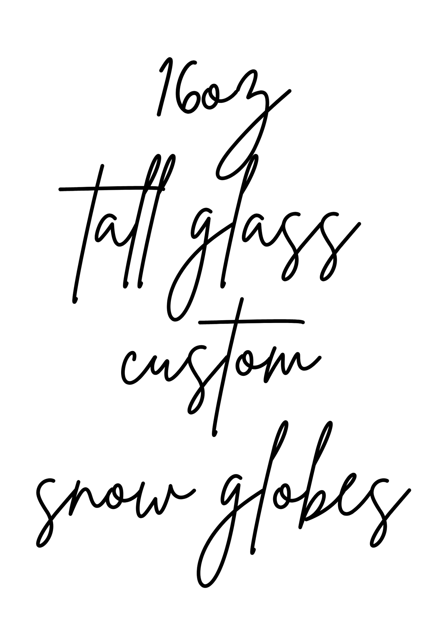 16oz Tall glass snowglobe
